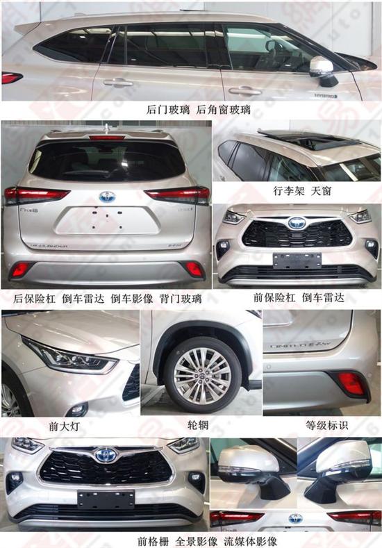 全新汉兰达混动版实车曝光 将4月亮相