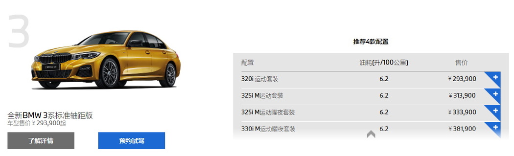 宝马3系等车型涨价 涨幅最高1.1万元