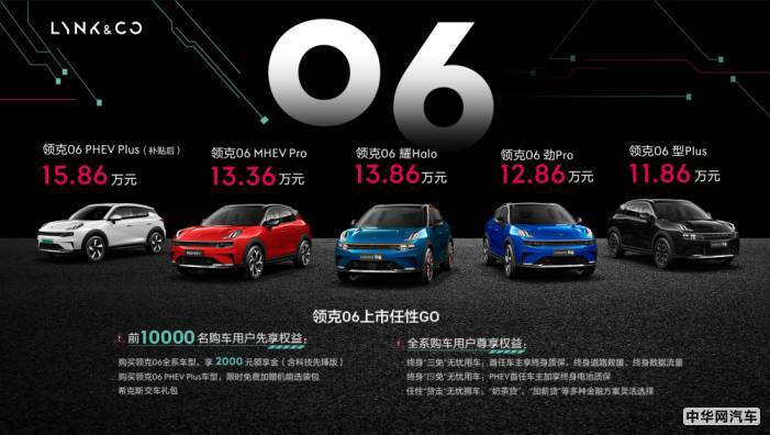 新都市机能SUV领克06任性上市,售价11.86万元起